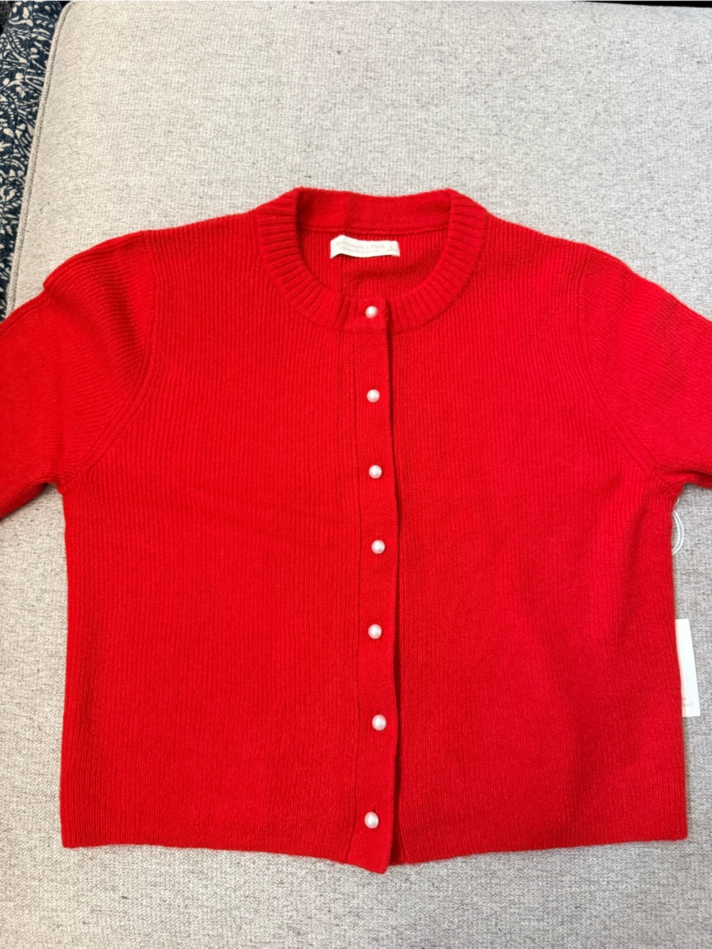 Abercrombie & Fitch Red Pearl-Button Cardigan
